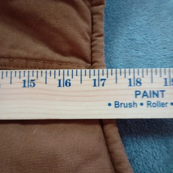 Lee Canvas Vest Mens Large Tobacco Brown Sherpa Lined Full Zip Workwear Rugged - Picture 11 of 15